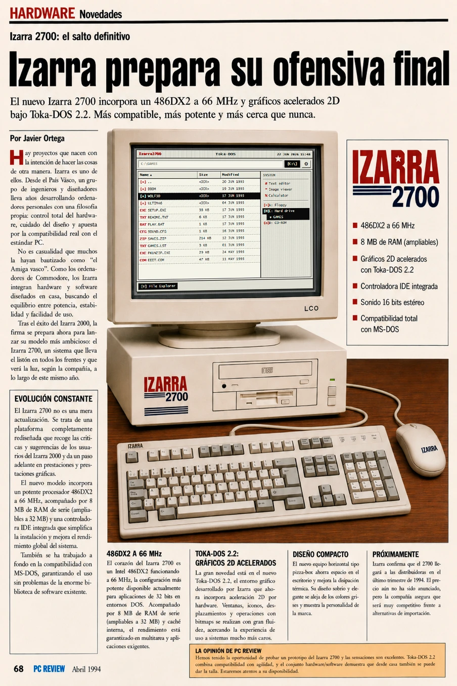 April 1994 PC Review article about the Izarra 2700